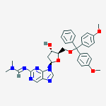 5-O-(DIMETHOXYTRITYL)-2-(DIMETHYLAMINOMETHYLIDENE-AMINO)PURINE-2-DEOXYRIBOSIDE molecular structure