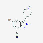 5-bromo-3-piperidin-4-yl-2h-indazole-7-carbonitrile molecular structure