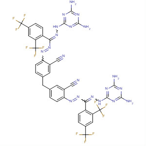 Benzonitrile,3,3'-methylenebis[6-[[[2,4-bis(trifluoromethyl)phenyl][(4,6-diamino-1,3,5-triazin-2-yl)hydrazono]methyl]azo]- molecular structure