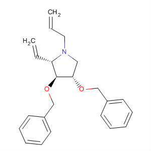 Pyrrolidine, 2-ethenyl-3,4-bis(phenylmethoxy)-1-(2-propenyl)-,(2S,3S,4S)- molecular structure