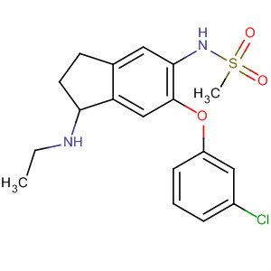 Methanesulfonamide,N-[6-(3-chlorophenoxy)-1-(ethylamino)-2,3-dihydro-1H-inden-5-yl]- molecular structure