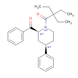 Piperidine, 2-benzoyl-1-(2,2-diethyl-1-oxobutyl)-4-phenyl-, trans- molecular structure