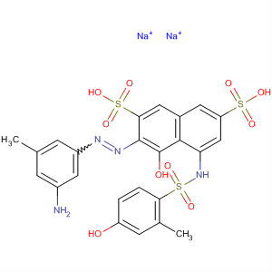 2,7-Naphthalenedisulfonic acid,3-[(3-amino-5-methylphenyl)azo]-4-hydroxy-5-[[(4-hydroxy-2-methylphenyl)sulfonyl]amino]-, disodium salt molecular structure