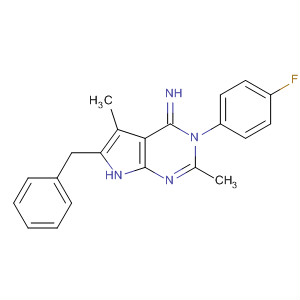 4H-Pyrrolo[2,3-d]pyrimidin-4-imine,3-(4-fluorophenyl)-3,7-dihydro-2,5-dimethyl-6-(phenylmethyl)- molecular structure
