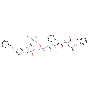 L-Leucine,N-[N-[N-[N-[N-[(1,1-dimethylethoxy)carbonyl]-O-(phenylmethyl)-L-tyrosyl]glycyl]glycyl]thio-L-phenylalanyl]-, phenylmethyl ester molecular structure