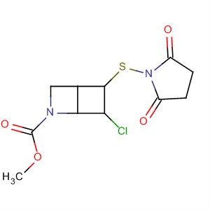 2-Azabicyclo[2.2.0]hexane-2-carboxylic acid,6-chloro-5-[(2,5-dioxo-1-pyrrolidinyl)thio]-, methyl ester molecular structure