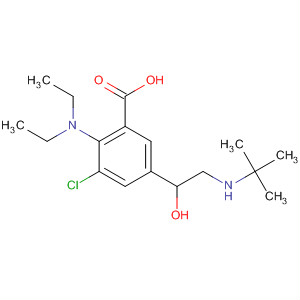 Benzoic acid,3-chloro-2-(diethylamino)-5-[2-[(1,1-dimethylethyl)amino]-1-hydroxyethyl]- molecular structure