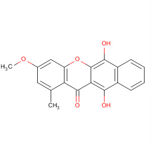 12H-Benzo[b]xanthen-12-one, 6,11-dihydroxy-3-methoxy-1-methyl- molecular structure