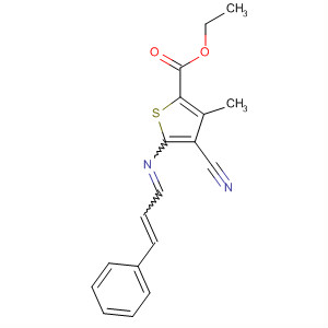 2-Thiophenecarboxylic acid,4-cyano-3-methyl-5-[(3-phenyl-2-propenylidene)amino]-, ethyl ester molecular structure