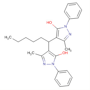 1H-Pyrazol-5-ol, 4,4'-hexylidenebis[3-methyl-1-phenyl- molecular structure