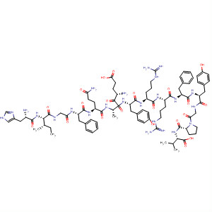 L-Valine,L-histidyl-L-isoleucylglycyl-L-phenylalanyl-L-glutaminyl-L-a-glutamyl-L-alanyl-L-tyrosyl-L-arginyl-L-arginyl-L-phenylalanyl-L-tyrosylglycyl-L-prolyl- molecular structure