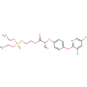 Propanoic acid, 2-[4-[(3,5-dichloro-2-pyridinyl)oxy]phenoxy]-,2-[(diethoxyphosphinothioyl)oxy]ethyl ester, (R)- molecular structure