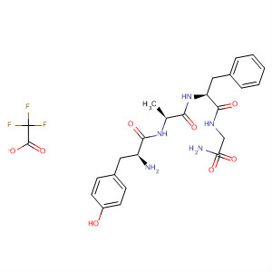 Glycinamide, L-tyrosyl-D-alanyl-L-phenylalanyl-, mono(trifluoroacetate)(salt) molecular structure