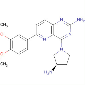 Pyrido[3,2-d]pyrimidin-2-amine,4-[(3R)-3-amino-1-pyrrolidinyl]-6-(3,4-dimethoxyphenyl)- molecular structure