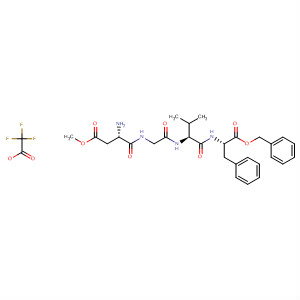 L-Phenylalanine, N-[N-(N-L-a-aspartylglycyl)-L-valyl]-, 1-methyl4-(phenylmethyl) ester, mono(trifluoroacetate) molecular structure
