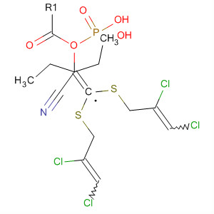 Phosphonic acid,[2,2-bis[(2,3-dichloro-2-propenyl)thio]-1-cyanoethenyl]-, diethyl ester