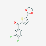 2-(3,4-DICHLOROBENZOYL)-5-(1,3-DIOXOLAN-2-YL)THIOPHENE molecular structure