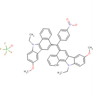 5H-Benzo[a]carbazolium,11-ethyl-5-[(11-ethyl-8-methoxy-11H-benzo[a]carbazol-5-yl)(4-nitrophenyl)methylene]-8-methoxy-, tetrafluoroborate(1-) molecular structure
