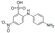 Benzenesulfonic acid, 2-[(4-aminophenyl)amino]-5-nitro-, diazotized, coupled with diazotized 3-amino-4-hydroxybenzenesulfonic acid and m-phenylenediamine molecular structure