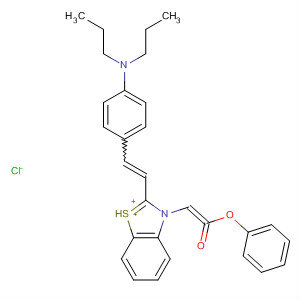Benzothiazolium,2-[2-[4-(dipropylamino)phenyl]ethenyl]-3-(2-oxo-2-phenoxyethenyl)-,chloride molecular structure
