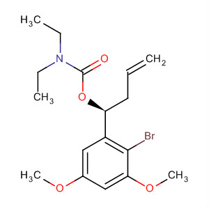 Carbamic acid, N,N-diethyl-,(1S)-1-(2-bromo-3,5-dimethoxyphenyl)-3-buten-1-yl ester molecular structure