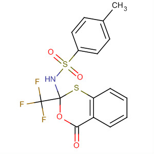 Benzenesulfonamide,4-methyl-N-[4-oxo-2-(trifluoromethyl)-4H-3,1-benzoxathiin-2-yl]- molecular structure