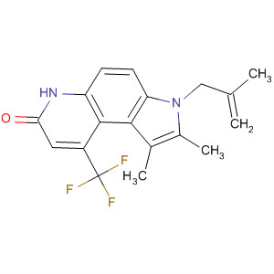 7H-Pyrrolo[3,2-f]quinolin-7-one,3,6-dihydro-1,2-dimethyl-3-(2-methyl-2-propen-1-yl)-9-(trifluoromethyl)- molecular structure