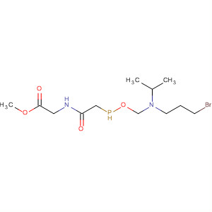 Glycine,N-[2-[[(3-bromopropyl)(1-methylethyl)amino]methoxyphosphinyl]acetyl]-,methyl ester molecular structure