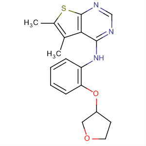 Thieno[2,3-d]pyrimidin-4-amine,5,6-dimethyl-N-[2-[(tetrahydro-3-furanyl)oxy]phenyl]- molecular structure