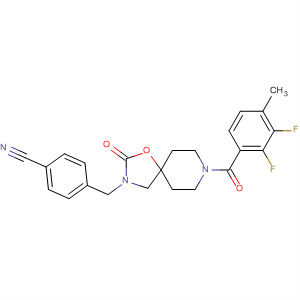 Benzonitrile,4-[[8-(2,3-difluoro-4-methylbenzoyl)-2-oxo-1-oxa-3,8-diazaspiro[4.5]dec-3-yl]methyl]- molecular structure