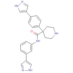 4-Piperidinecarboxamide,N-[3-(1H-pyrazol-4-yl)phenyl]-4-[4-(1H-pyrazol-4-yl)phenyl]- molecular structure