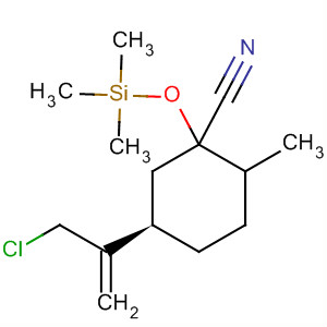 Cyclohexanecarbonitrile,5-[1-(chloromethyl)ethenyl]-2-methyl-1-[(trimethylsilyl)oxy]-, (5R)- molecular structure