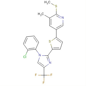 Pyridine,5-[5-[1-(2-chlorophenyl)-4-(trifluoromethyl)-1H-imidazol-2-yl]-2-thienyl]-3-methyl-2-(methylthio)- molecular structure