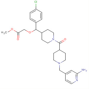 Acetic acid,2-[[1-[[1-[(2-amino-4-pyridinyl)methyl]-4-piperidinyl]carbonyl]-4-piperidinyl](4-chlorophenyl)methoxy]-, methyl ester molecular structure