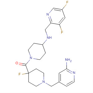 Methanone,[1-[(2-amino-4-pyridinyl)methyl]-4-fluoro-4-piperidinyl][4-[[(3,5-difluoro-2-pyridinyl)methyl]amino]-1-piperidinyl]- molecular structure