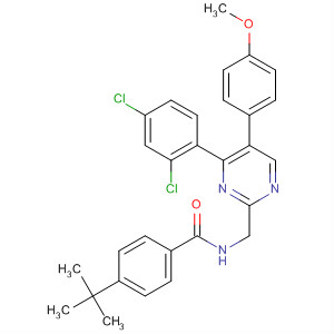 Benzamide,N-[[4-(2,4-dichlorophenyl)-5-(4-methoxyphenyl)-2-pyrimidinyl]methyl]-4-(1,1-dimethylethyl)- molecular structure
