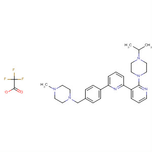 Piperazine,1-(1-methylethyl)-4-[6-[4-[(4-methyl-1-piperazinyl)methyl]phenyl]-3-pyridazinyl]-, 2,2,2-trifluoroacetate (1:1) molecular structure