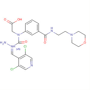 Glycine, N-[3-[[[2-(4-morpholinyl)ethyl]amino]carbonyl]phenyl]-,(2E)-2-[(3,5-dichloro-4-pyridinyl)methylene]hydrazide molecular structure