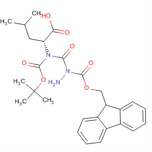 D-Leucine, N-[(1,1-dimethylethoxy)carbonyl]-,2-[(9H-fluoren-9-ylmethoxy)carbonyl]hydrazide molecular structure