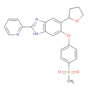 1H-Benzimidazole,6-[4-(methylsulfonyl)phenoxy]-2-(2-pyridinyl)-5-(tetrahydro-2-furanyl)- molecular structure