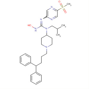 Guanidine,N-[1-(4,4-diphenylbutyl)-4-piperidinyl]-N'-hydroxy-N-(2-methylpropyl)-N''-[5-(methylsulfonyl)-2-pyrazinyl]- molecular structure