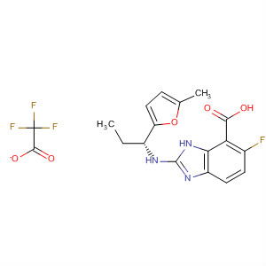 1H-Benzimidazole-7-carboxylic acid,6-fluoro-2-[[(1R)-1-(5-methyl-2-furanyl)propyl]amino]-,2,2,2-trifluoroacetate (1:1)