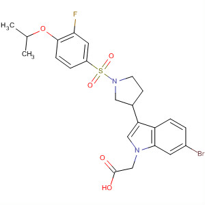 1H-Indole-1-acetic acid,6-bromo-3-[1-[[3-fluoro-4-(1-methylethoxy)phenyl]sulfonyl]-3-pyrrolidinyl]-