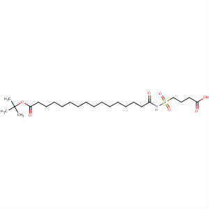 Hexadecanoic acid, 16-[[(3-carboxypropyl)sulfonyl]amino]-16-oxo-,1,1-dimethylethyl ester molecular structure