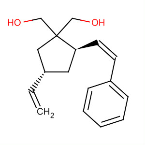 1,2-Cyclopentanedimethanol, 3-ethenyl-5-[(1Z)-2-phenylethenyl]-,(1S,2R,3S,5R)- molecular structure
