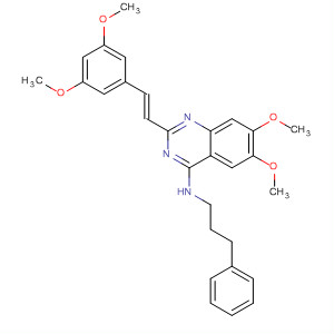 4-Quinazolinamine,2-[(1E)-2-(3,5-dimethoxyphenyl)ethenyl]-6,7-dimethoxy-N-(3-phenylpropyl)- molecular structure