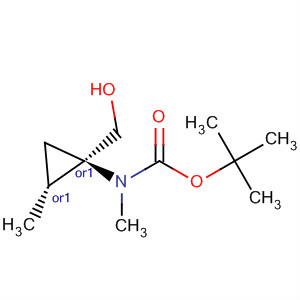Carbamic acid,N-[(1R,2R)-1-(hydroxymethyl)-2-methylcyclopropyl]-N-methyl-,1,1-dimethylethyl ester, rel- molecular structure