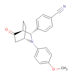Benzonitrile,4-[(1S,3R,4S)-2-(4-methoxyphenyl)-5-oxo-2-azabicyclo[2.2.2]oct-3-yl]- molecular structure