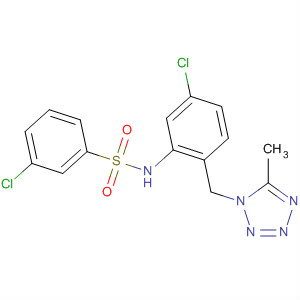 Benzenesulfonamide,3-chloro-N-[5-chloro-2-[(5-methyl-1H-tetrazol-1-yl)methyl]phenyl]- molecular structure