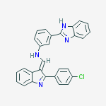 3-(1h-benzimidazol-2-yl)-n-[(e)-[2-(4-chlorophenyl)indol-3-ylidene]methyl]aniline molecular structure